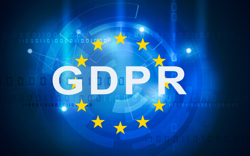 Digitální ilustrace GDPR symbolu, reprezentující zásadní legislativní změny ochrany dat v rámci Evropské unie, s důrazem na soukromí a bezpečnost osobních údajů.